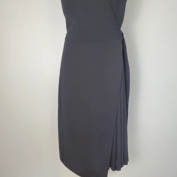 Topshop Black Wrap Sleeveless Dress - Picture 4 of 8